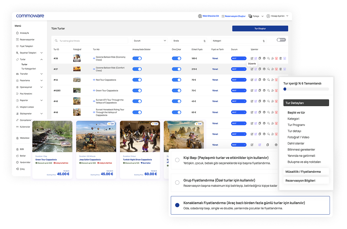 Turlarınızı yükleyin!
