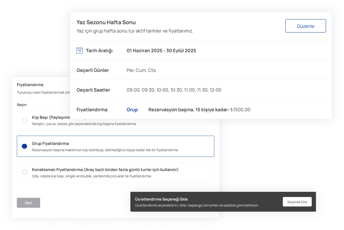 Birkaç adımda fiyatlandır. Anında satmaya başla.