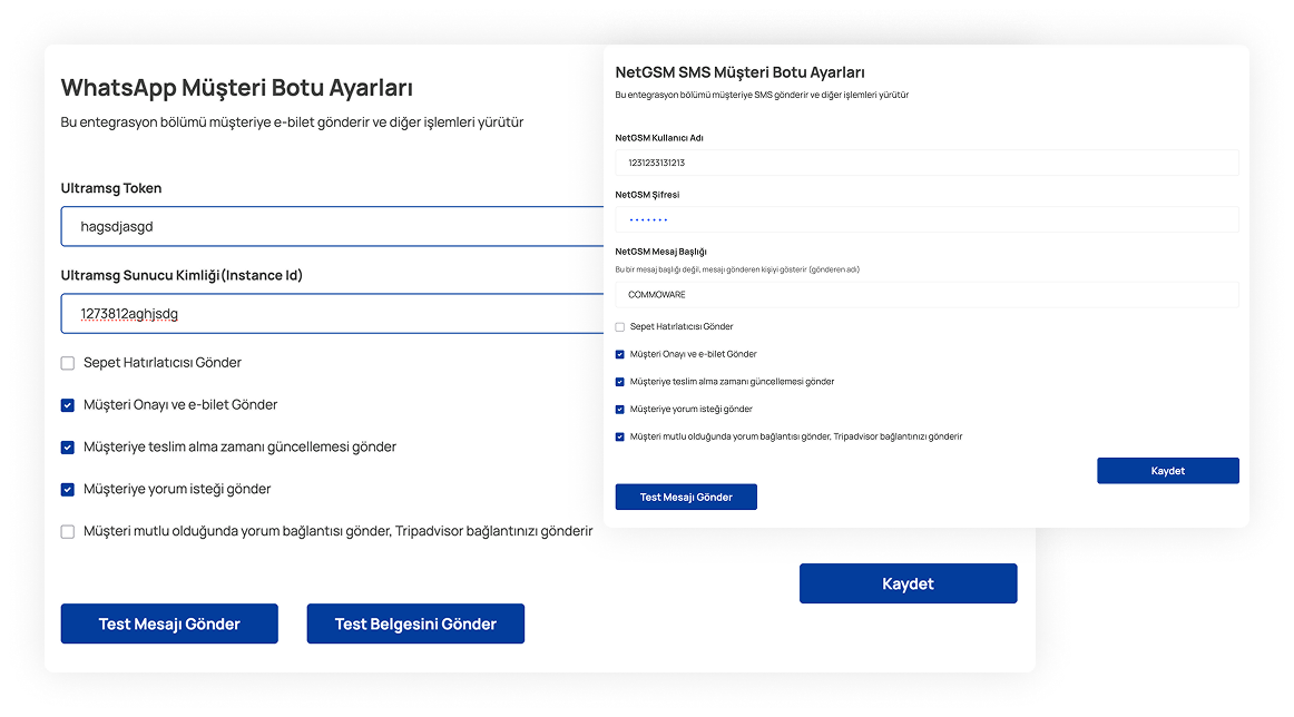 Bildirim tercihlerinizi ve entegrasyonlarınızı yönetin.