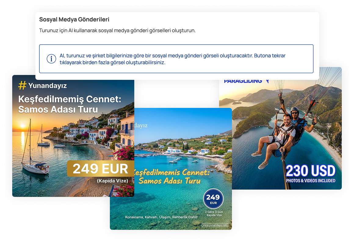 Turlarınız için sosyal medya postları hazırlayın!