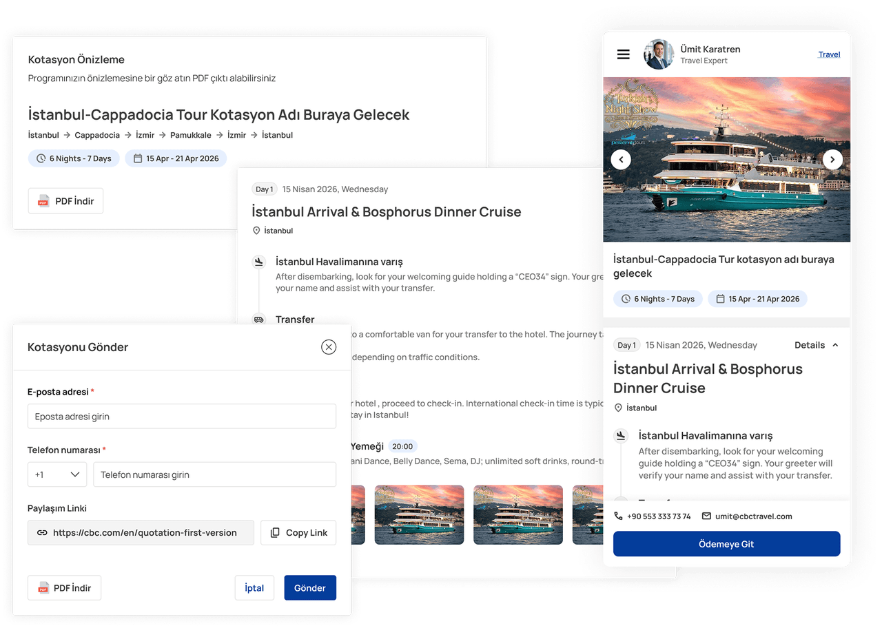 Preview, generate a link and share